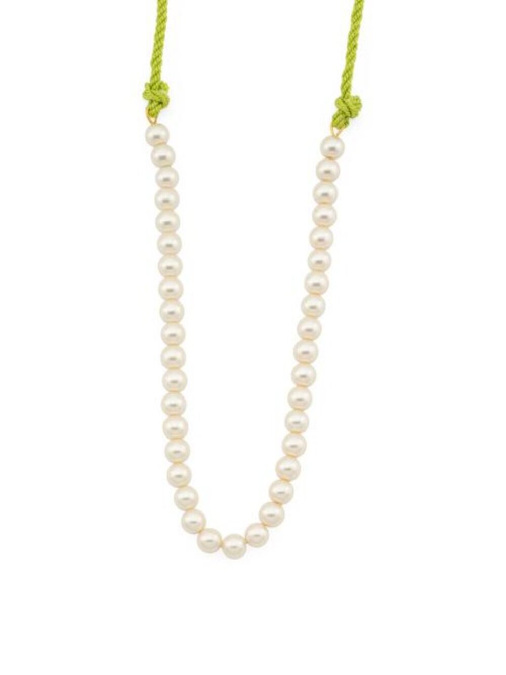 FORTE FORTE Made In Italy Braided Cord And Glass Pearls Necklace
